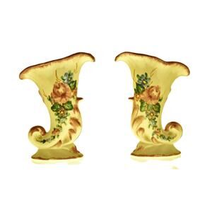 Cornucopia vase California Pottery Rare Mid Century matched set of 2